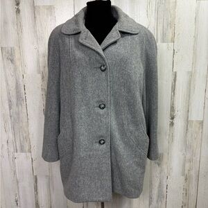 Herman Kay Vintage Gray Wool Blend‎ Car Coat
